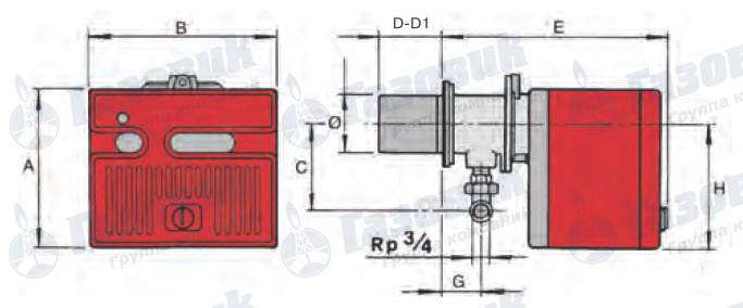 Габаритные размеры Riello 40 D