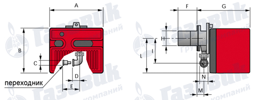 Габаритные размеры Riello 40 FS