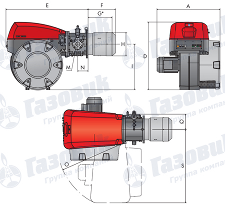 Габаритные размеры Riello RS 1000-1200/M BLU 