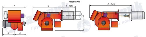 Габаритные размеры Riello PRESS P/N