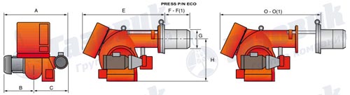 Габаритные размеры Riello PRESS P/N ECO