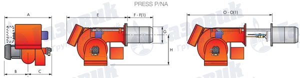 Габаритные размеры Riello PRESS P/NA