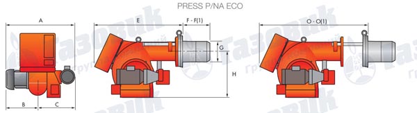 Габаритные размеры Riello PRESS P/NA ECO